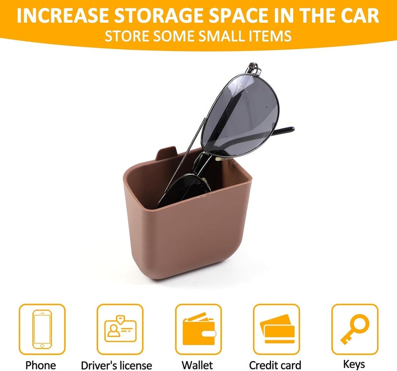 Daeiclru Center Console Storage Box Compatible with Ford Maverick 2022 2023, TPE Gear Shift Console Side Tray Organizer, Cup Holder Rear Storage Insert, Brown - Image 3