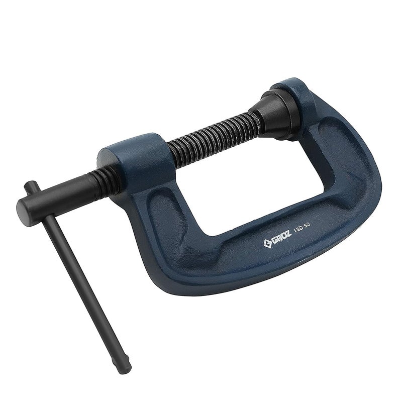 GROZ GROZ G Clamp with unbreakable body Ideal for Variety of Metal and Woodworking Applications Textured Powder Coated Finish Capacity 50 mm Throat Depth42 mm Frame Proof Load363 Kgs GCL13D50  - Image 2