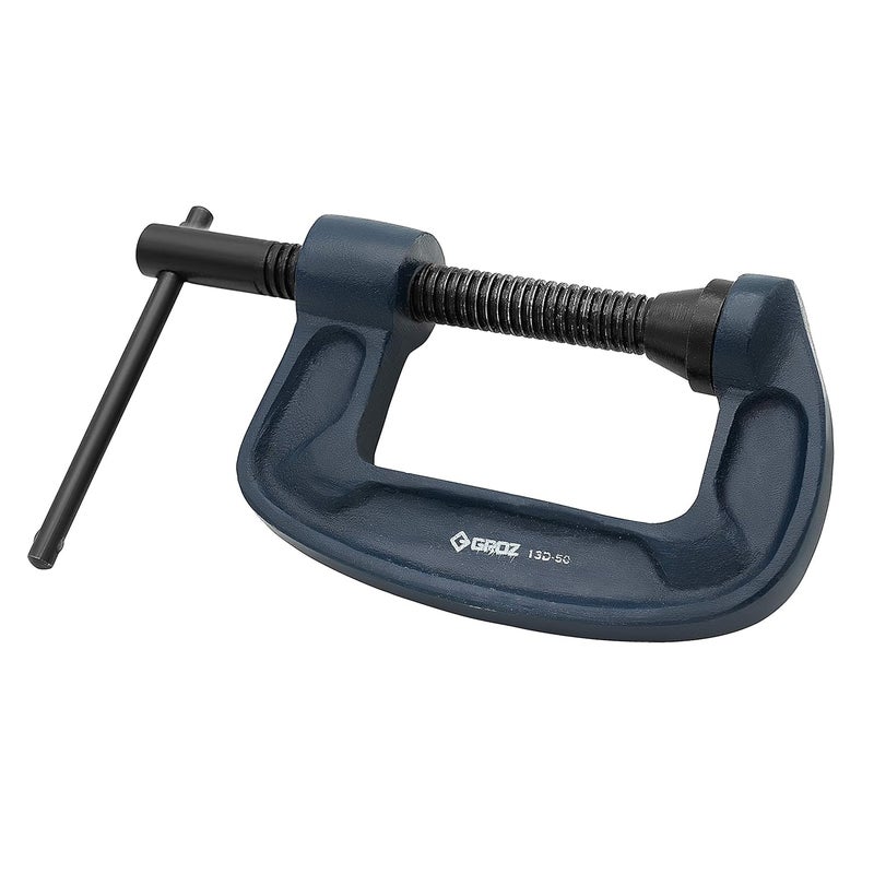 GROZ GROZ G Clamp with unbreakable body Ideal for Variety of Metal and Woodworking Applications Textured Powder Coated Finish Capacity 50 mm Throat Depth42 mm Frame Proof Load363 Kgs GCL13D50  - Image 3