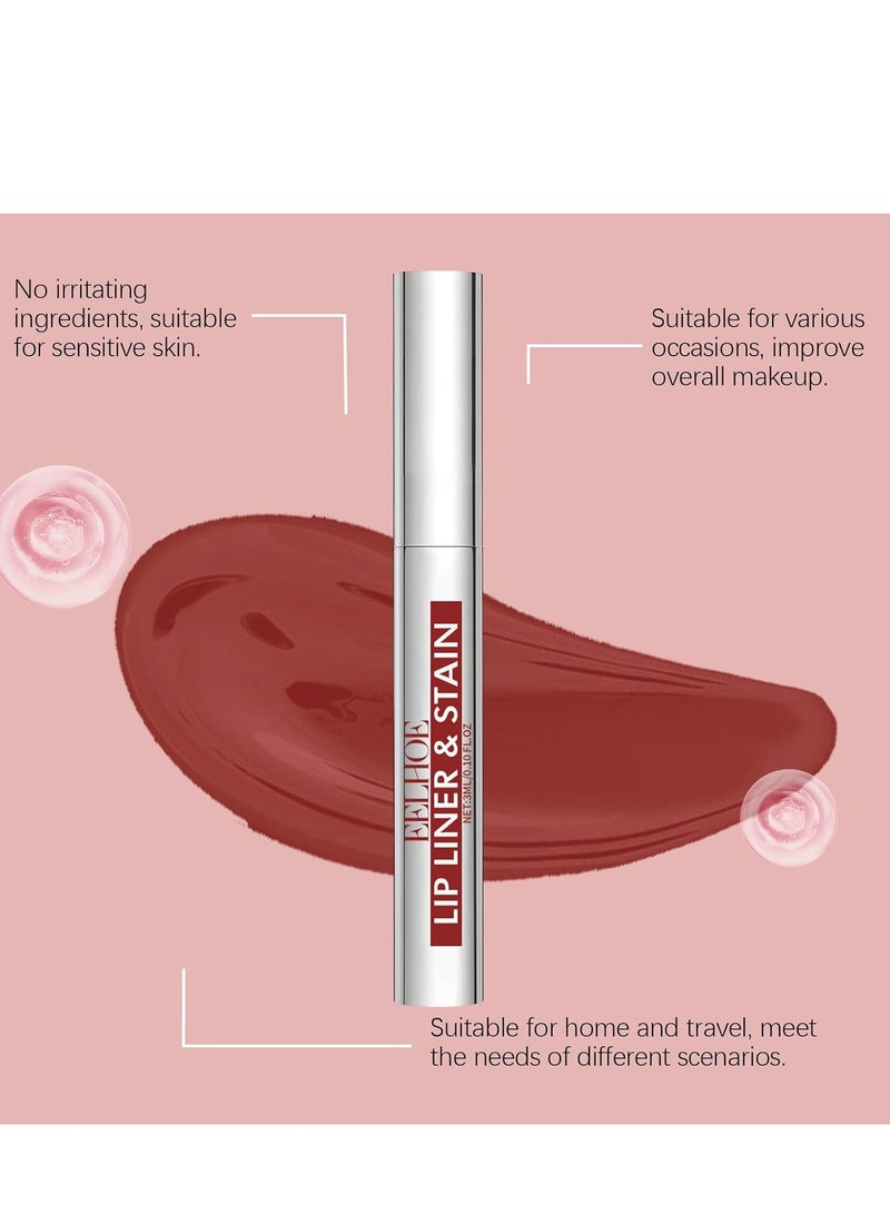 EELHOE Peel Off Lip Stain Tattoo, Peel Off Lip Liner, Removable Lip Liner Set, Matte Finish Waterproof Lip Liner Pencil, Transfer-proof Peel Off Lip Stick Highly Pigmented Color Lip Makeup(Coffee) - Image 3