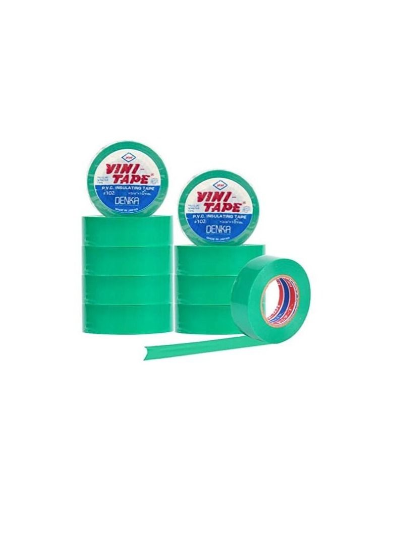 VINI Electrical Insulation Tape- 10 Pieces (Green) - Image 3