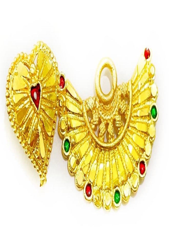 SMARNN Traditional Gold Plated 2 in 1 Ear Tops for Women & Girls | Lightweight Ear Stud Earring Set | Ethnic Bridal Ear Studs | Small Fancy Earrings | - Image 3