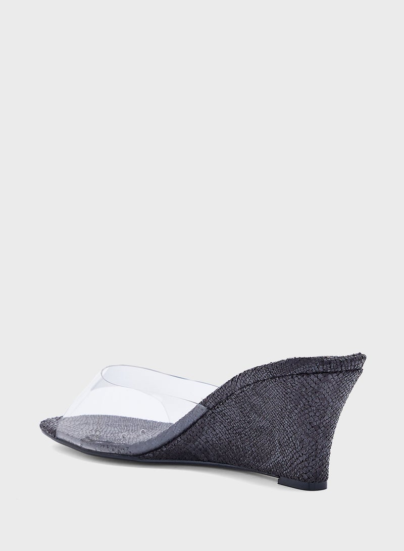 ELLA Clear Strap Mule Wedge Sandal  - Image 3