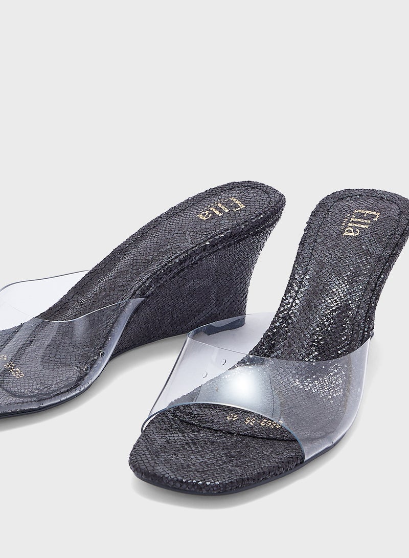 ELLA Clear Strap Mule Wedge Sandal  - Image 4