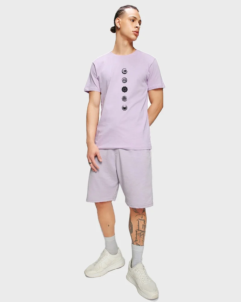 bewakoof  Men's Purple Seek Balance Graphic Printed T-shirt for Men | Best Price UAE