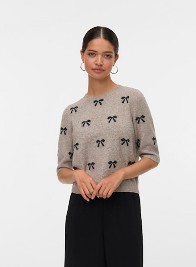 VERO MODA Vmdoffy Intarsia 2/4 O-Nk Pullover - Image 3