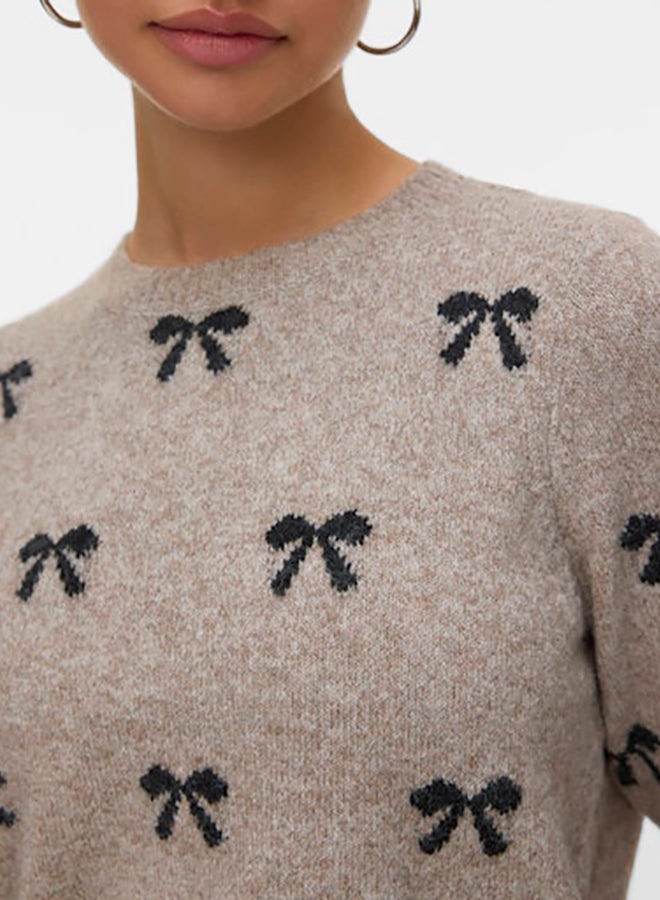 VERO MODA Vmdoffy Intarsia 2/4 O-Nk Pullover - Image 4