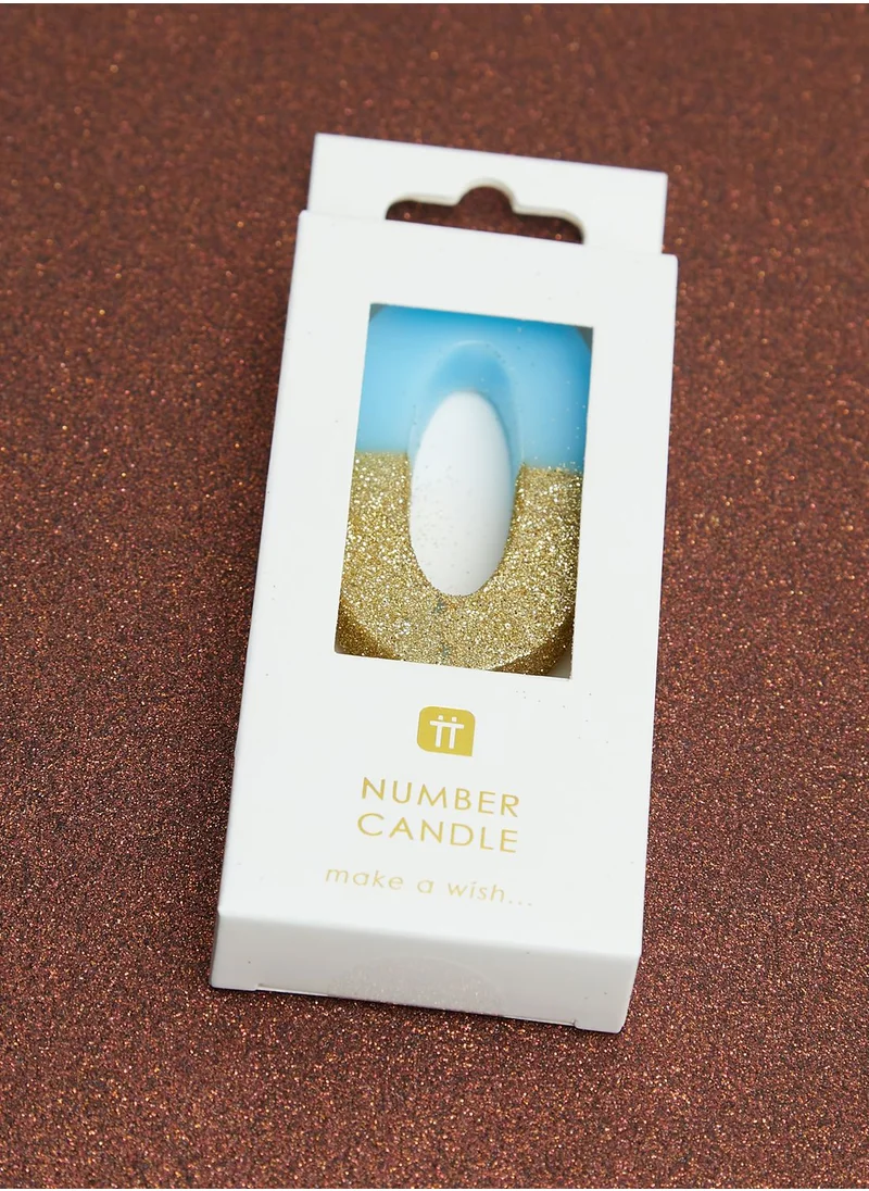 Talking Tables Glitter Number 0 Candle