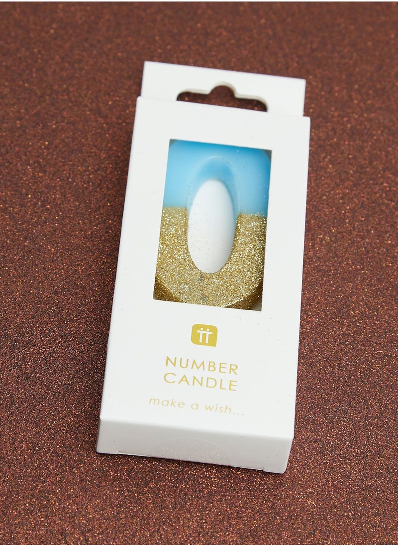 Talking Tables Glitter Number 0 Candle  - Image 3