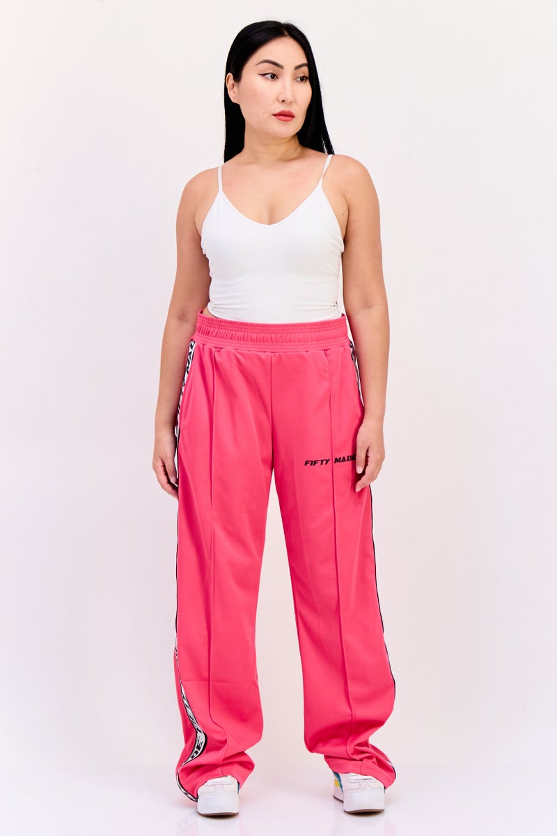 Fifty Made Men Sportswear Fit Long Inseam Training Track Pants, Pink  - Image 4