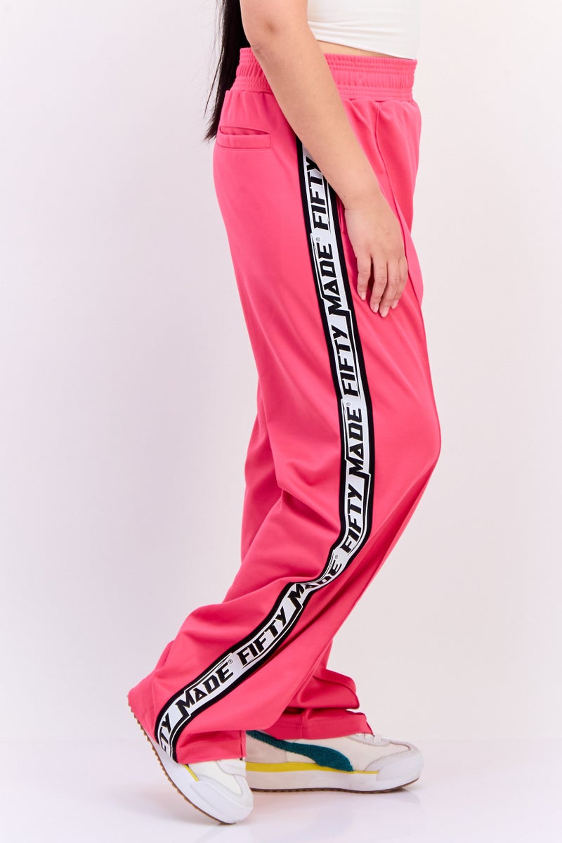 Fifty Made Men Sportswear Fit Long Inseam Training Track Pants, Pink  - Image 2