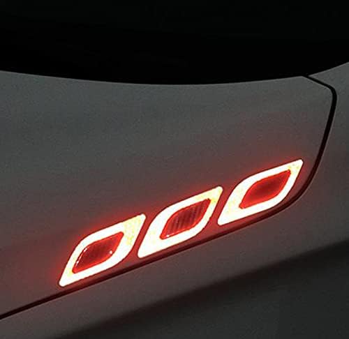 US1984 Car High Intensity Reflective Stickers Side Marker Bumper Fender Safety Warning Sticker Universal Strong Reflective Warning Scratches Protector Sticker for Car Night Visibility 6 Psc (Red) - Image 3