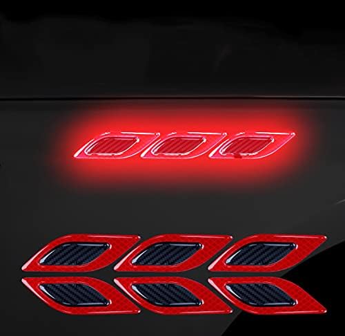 US1984 Car High Intensity Reflective Stickers Side Marker Bumper Fender Safety Warning Sticker Universal Strong Reflective Warning Scratches Protector Sticker for Car Night Visibility 6 Psc (Red) - Image 4