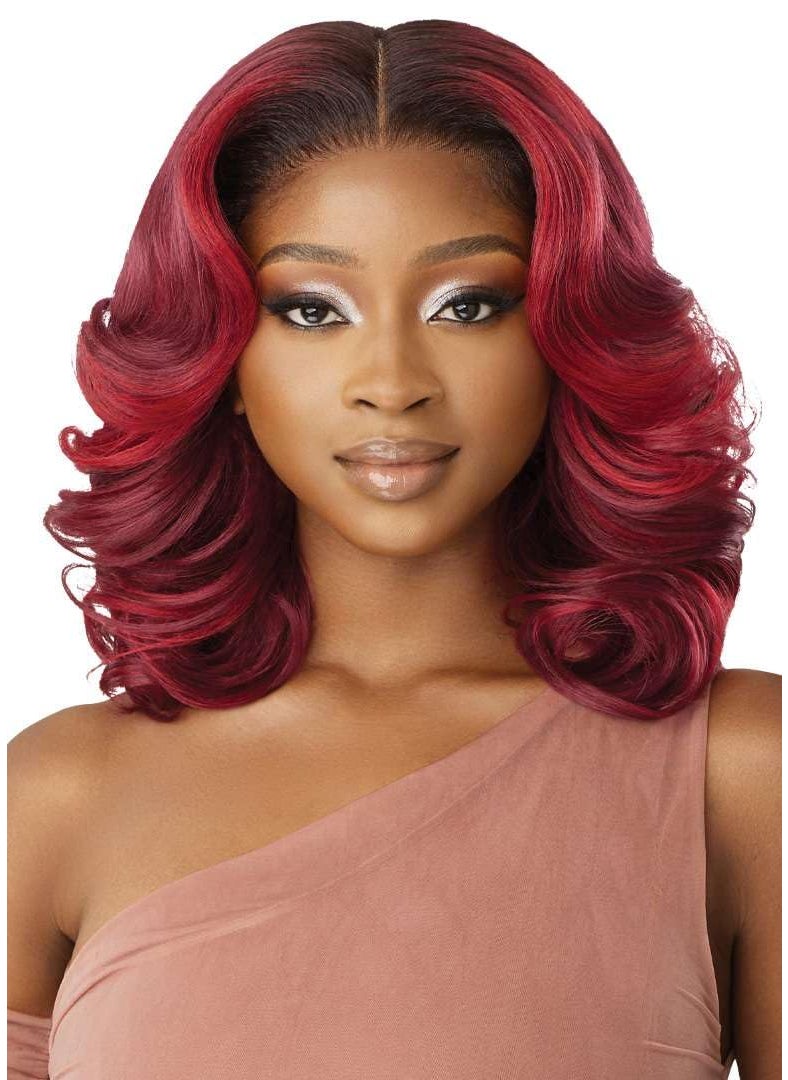 Outre Outre - 5X5 Lace Closure Wig - Human Hair Blend - Body Wave 16" (DRFF2/HONEY GINGER BROWN) 