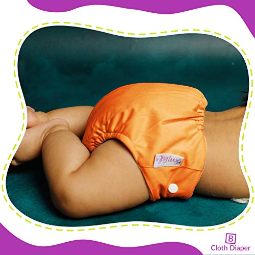 Bembika Baby Pocket Cloth Diapers with Double Gusset, Reusable Cloth Diapers Washable Adjustable Cloth Diapers One Size Adjustable Reusable (0-2 Years) (2 Pack) (3 Layer Microfiber Inserts Included) - Image 2