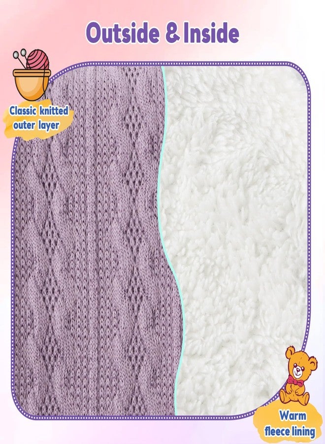 OMUKY Kids Scarf Fleece Warm Scarves for Girls Boys Toddler Cold Weather Soft Knitted Neck Warmer(Purple,6-12 Years) - Image 4