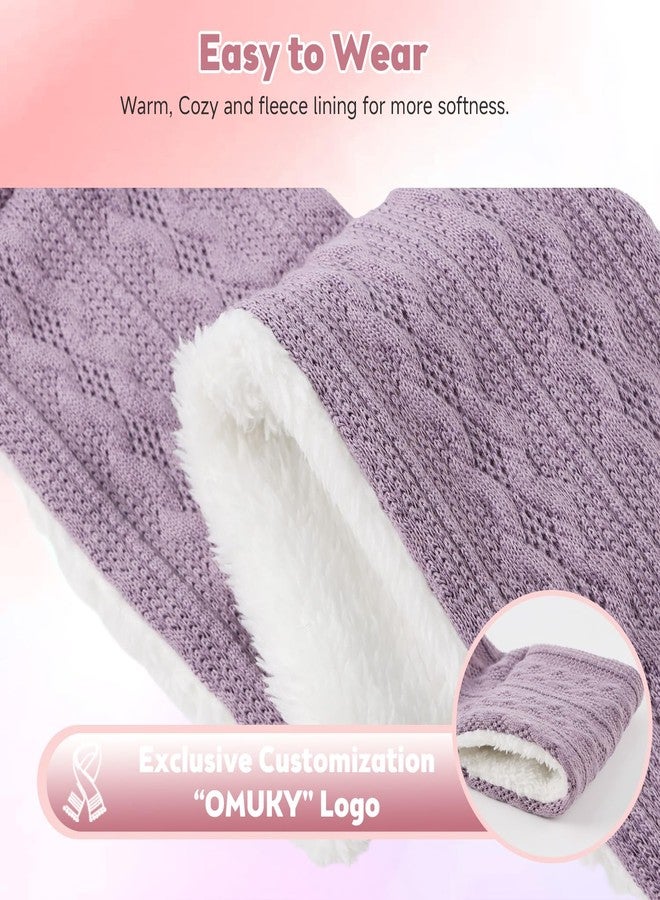 OMUKY Kids Scarf Fleece Warm Scarves for Girls Boys Toddler Cold Weather Soft Knitted Neck Warmer(Purple,6-12 Years) - Image 5