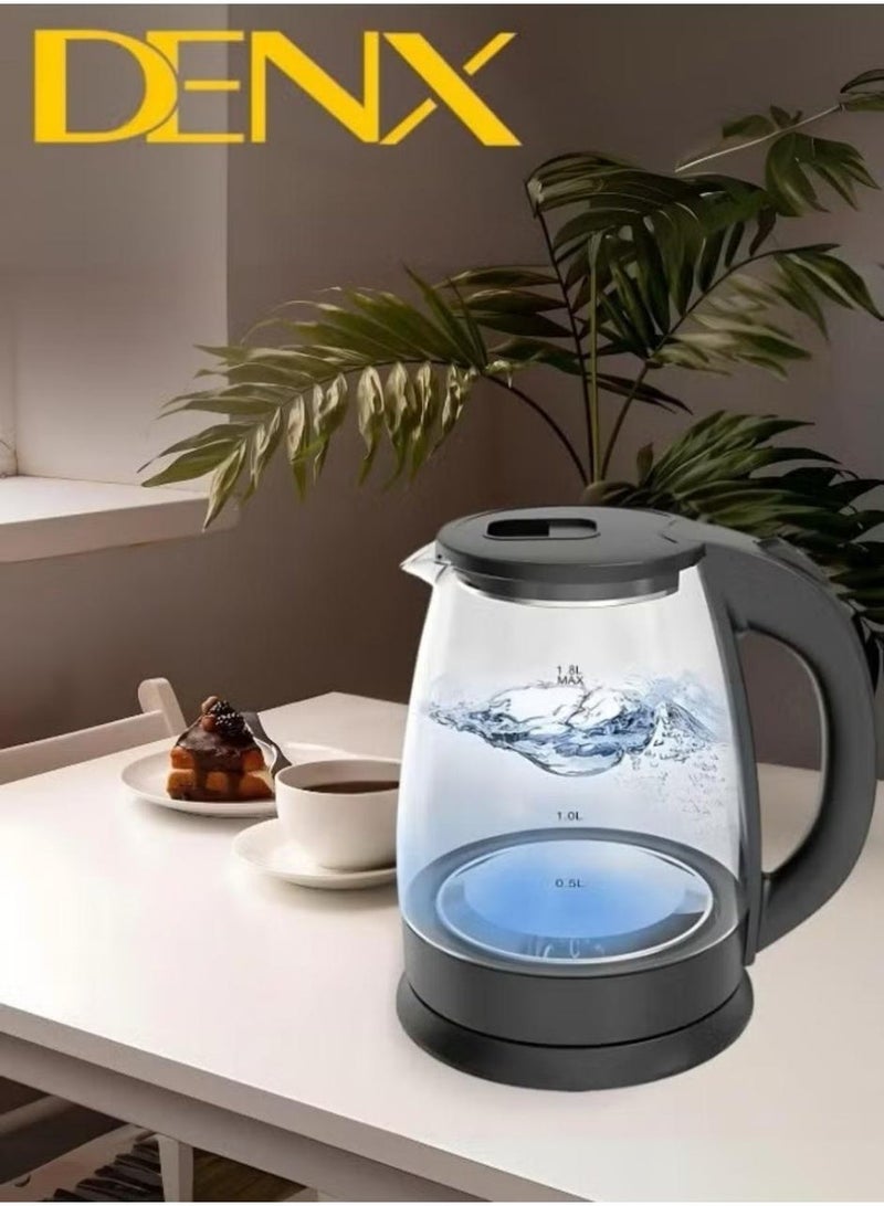 Denx Glass electric kettle  capacity 1.8 liters  1500 watts - Image 1