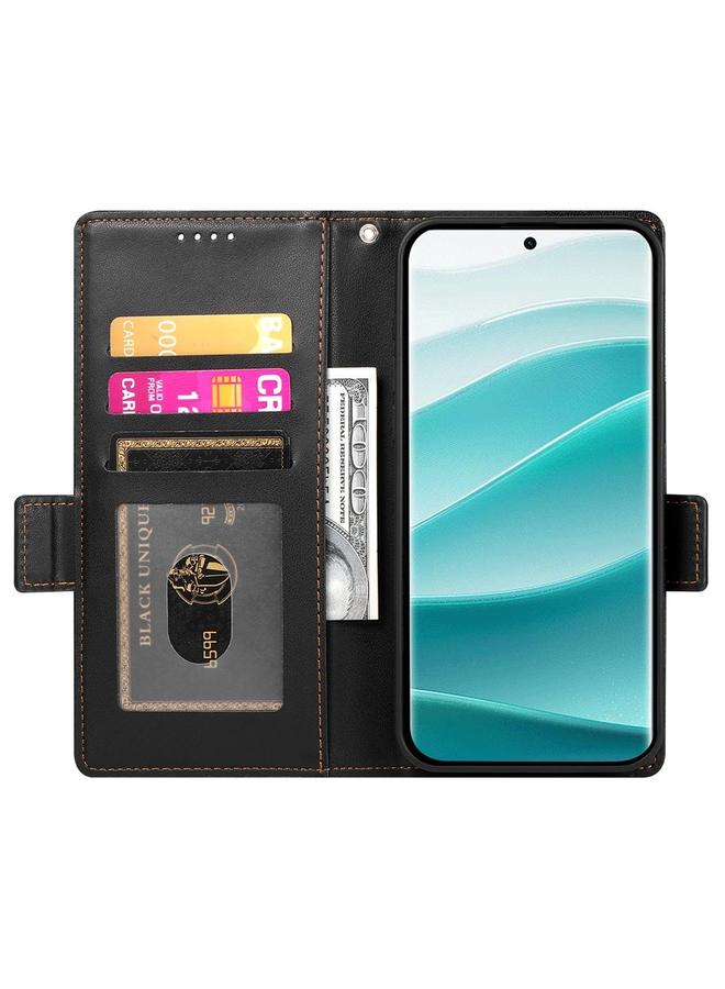 اس-توب جراب لهاتف Redmi Note 14 Pro 4G بمشبك جانبي مغناطيسي من الجلد المصقول - Image 4