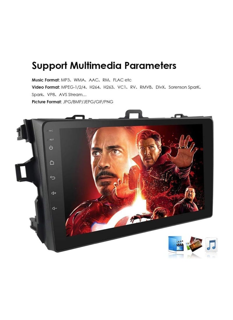 SHEZA STAR - Android Car Stereo for TOYOTA COROLLA 2007 2008 2009 2010 2011 6GB RAM 128GB ROM Support SIM Card, Apple Carplay, MirrorLink WiFi BT, 9 Inch IPS Touch Screen with Backup Camera Included - Image 1