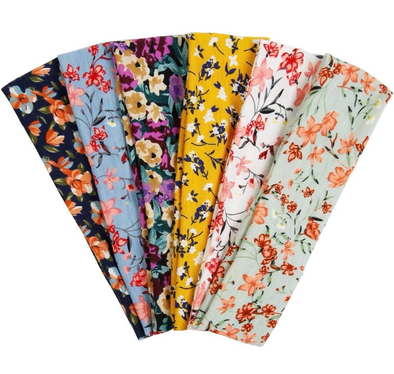 TERSE Headbands for Women Trendy Floral Print - Non Slip Summer Head Bands Soft Fabric Hair Bands for Workout Yoga Running Sport - Image 1