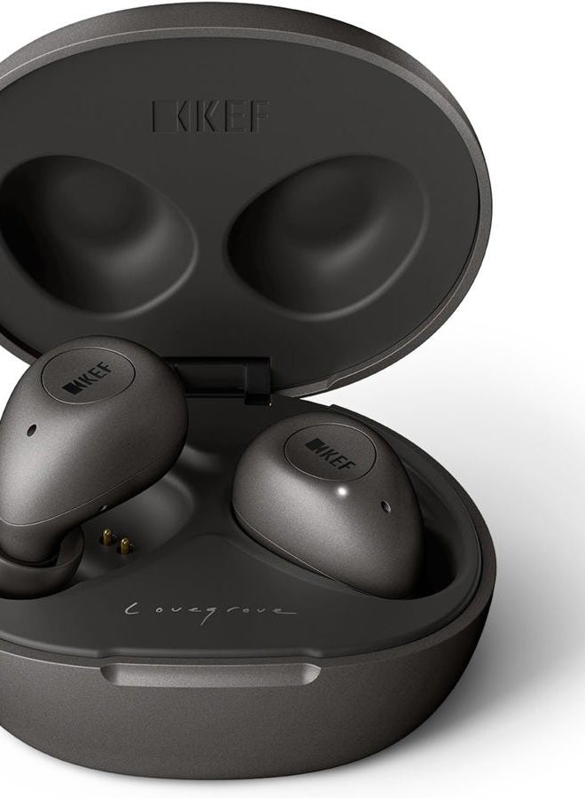 Kef MU3 Noise Cancelling True Wireless Earphones (Bluetooth 5.0, Splash-Proof, 9 + 15 Hours Operating Time), Anthracite - Image 1