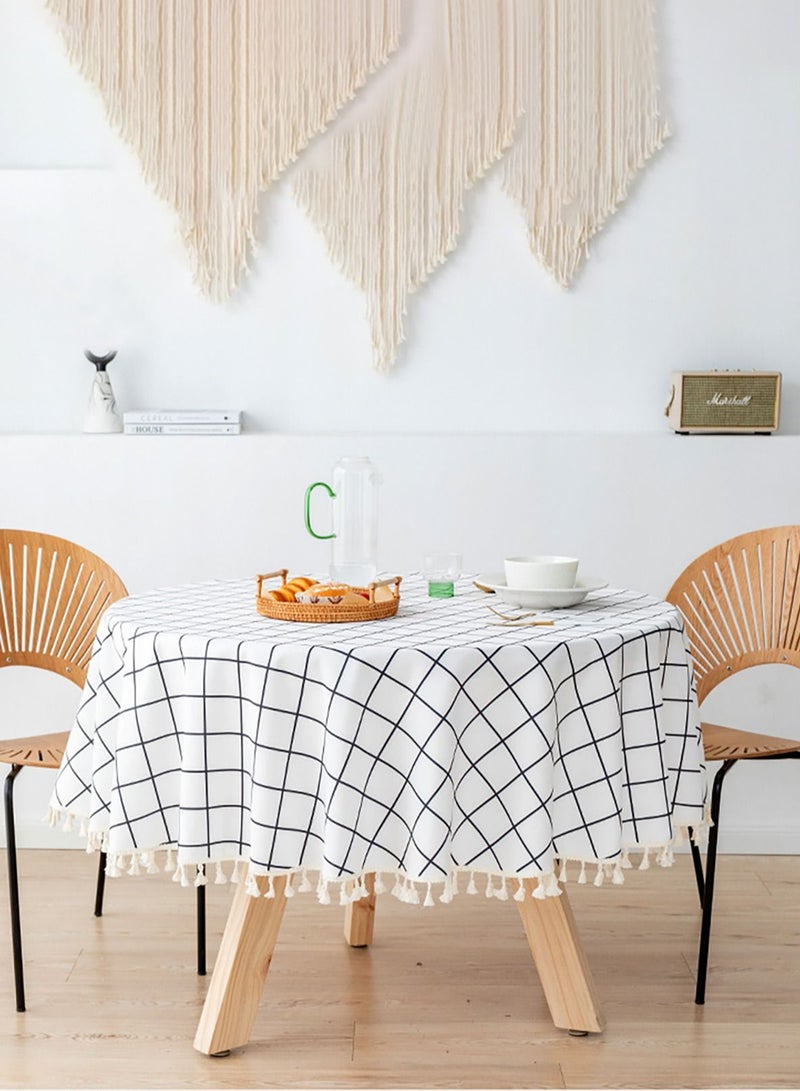 Merry Moments Tablecloths Picnic Mat Home Decor Desk Mat Tablecloths Table Covers Picnic Blanket Beach Blanket for Dining Outdoor Camping Waterproof and Oil-proof Cotton and Linen 160X160 cm Type E  - Image 1