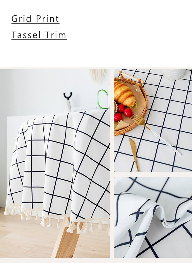Merry Moments Tablecloths Picnic Mat Home Decor Desk Mat Tablecloths Table Covers Picnic Blanket Beach Blanket for Dining Outdoor Camping Waterproof and Oil-proof Cotton and Linen 160X160 cm Type E  - Image 5