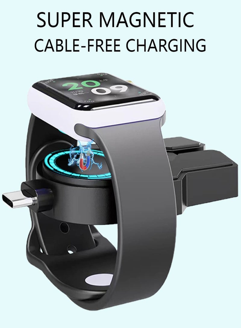 شاحن USB-C محمول لساعات آبل، شحن لاسلكي مغناطيسي سريع، شاحن السيارة للمسافرين متوافق مع ساعة آبل ألترا 8/7/SE/6/5/4/3/2 - Image 3