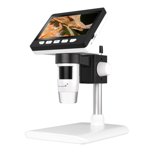 SMILEDRIVE® Digital HD Microscope with 4.3 inches Colour Screen | 50-1000x adjustable Magnification | USB Connection with Laptop, PC | Built-in MicroSD card slot (32GB) | 2000 mAh rechargeable battery - Image 1