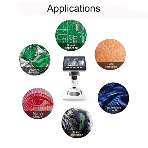 SMILEDRIVE® Digital HD Microscope with 4.3 inches Colour Screen | 50-1000x adjustable Magnification | USB Connection with Laptop, PC | Built-in MicroSD card slot (32GB) | 2000 mAh rechargeable battery - Image 2