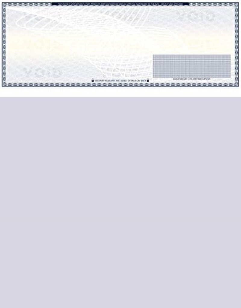 Compuchecks 100 High Security Blank Check Stock - Checks on Top Compatible with QuickBooks, Quicken and Any Laser or Inkjet Printer - Check Paper Weight # 70 Dark Blue Art Deco - Image 1