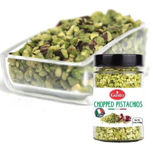 GUSTO ETNA Pistachios Chopped, 3.5 oz (100 g), Sicilian Raw Pistachio Crumbles, Bronte, Sicily, Italy Pistachio Pieces Baking, Cooking, Ice Cream Topping, Pizza Pasta, sanwhich, Non GMO - Image 3