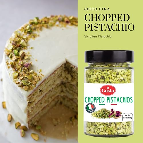 GUSTO ETNA Pistachios Chopped, 3.5 oz (100 g), Sicilian Raw Pistachio Crumbles, Bronte, Sicily, Italy Pistachio Pieces Baking, Cooking, Ice Cream Topping, Pizza Pasta, sanwhich, Non GMO - Image 2