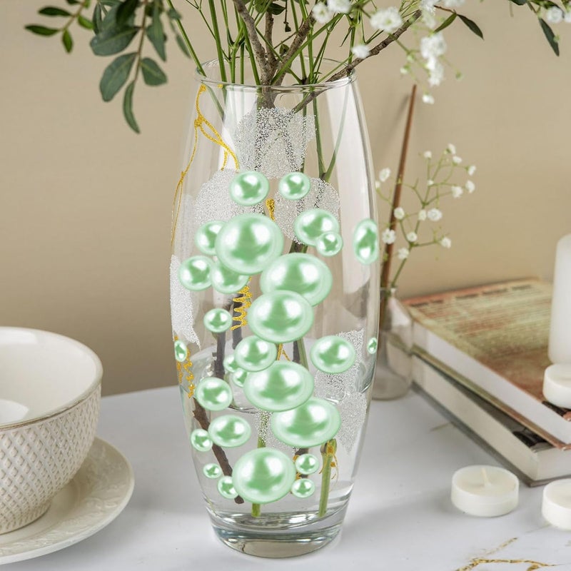 ZEBMOON 200PCS Faux Pearls Beads for Centerpiece Vases, Vase Filler Faux Pearls, No Holes Filler Beads for Party Anniversary Birthday Wedding Table Decor, 10/14/20/30mm - Image 5