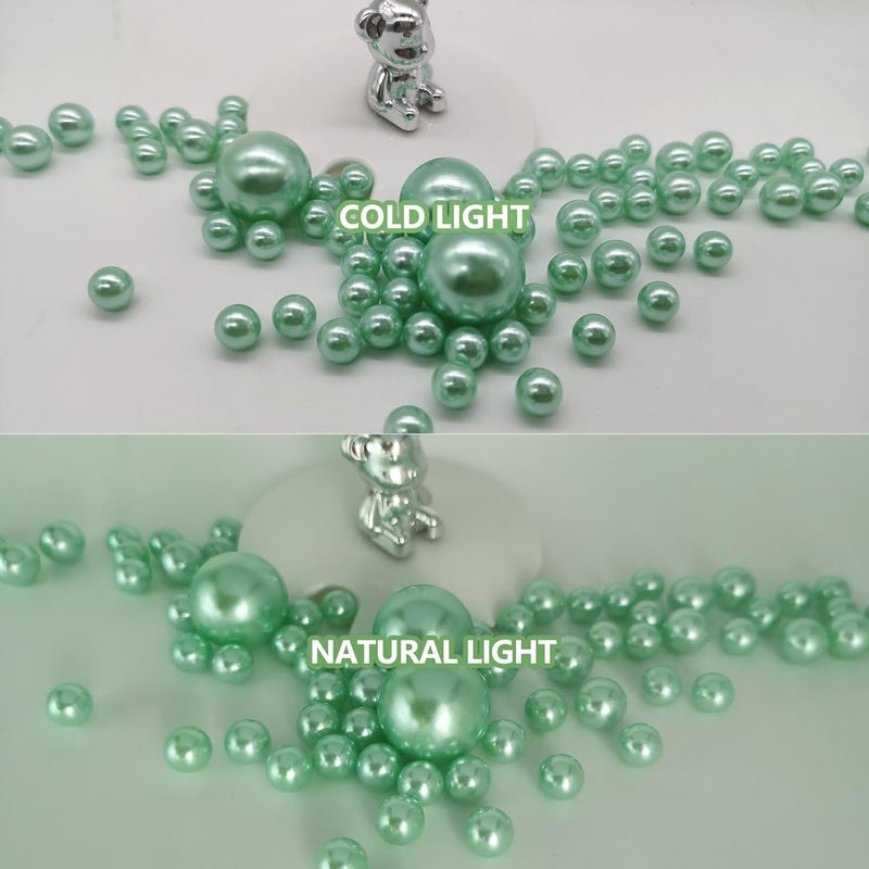 ZEBMOON 200PCS Faux Pearls Beads for Centerpiece Vases, Vase Filler Faux Pearls, No Holes Filler Beads for Party Anniversary Birthday Wedding Table Decor, 10/14/20/30mm - Image 3