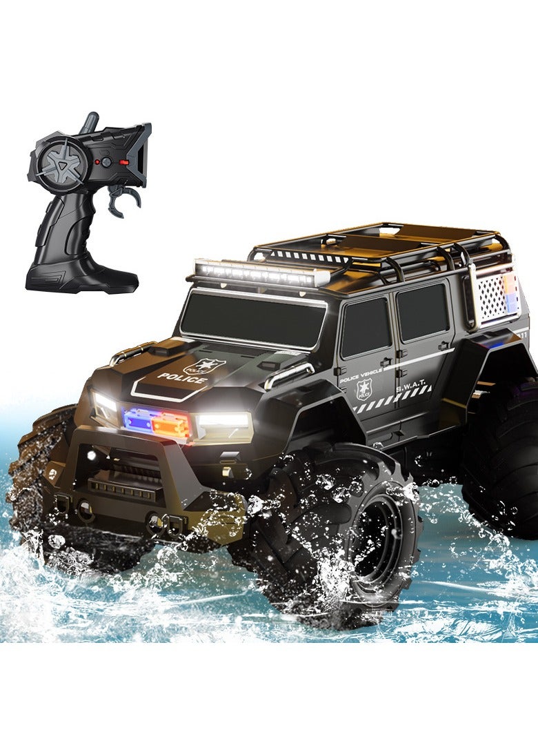 general Amphibious stunt car Police car, climbing 4X4 off-road vehicle, beach toy Bigfoot Amphibious vehicle, 2.4Ghz rechargeable toy, suitable for boys and girls from 4 to 8 years old - Image 1