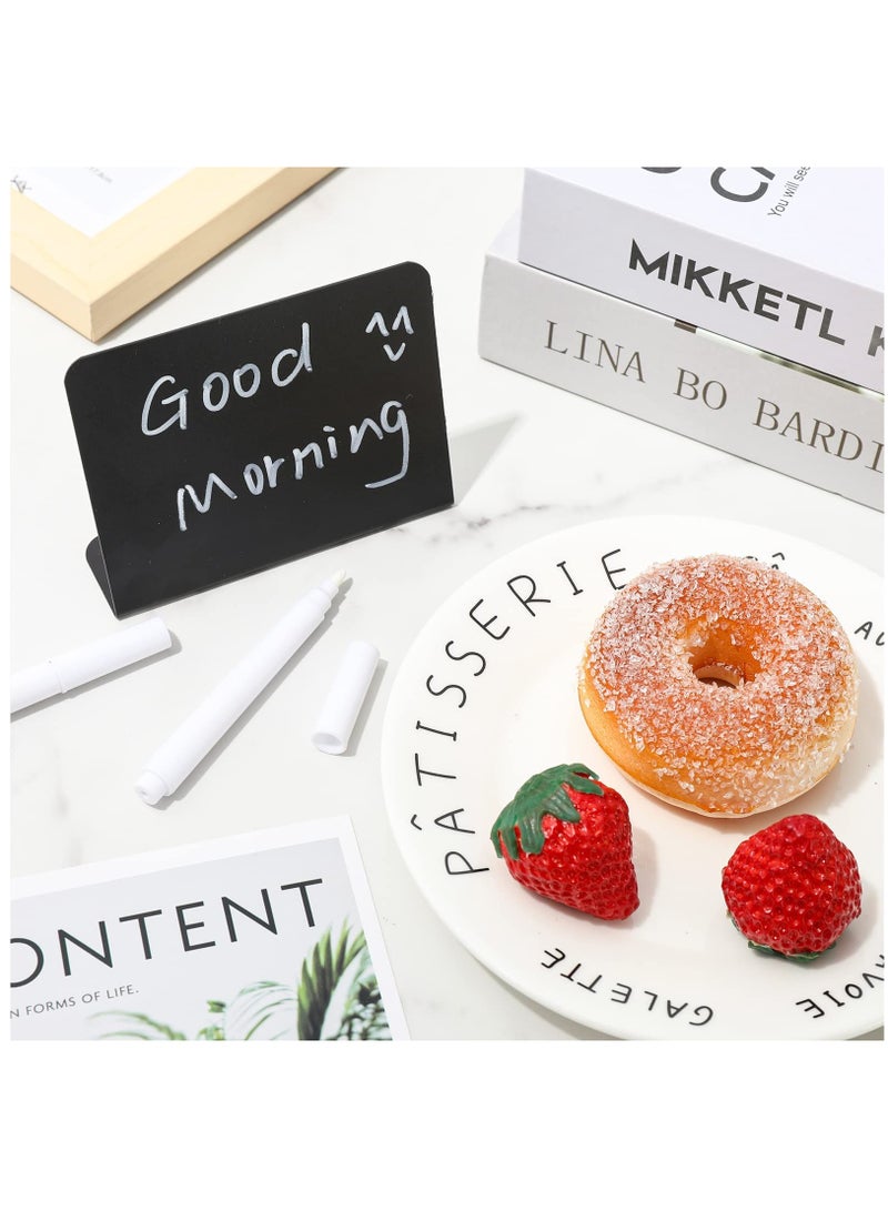 Generic Mini Chalkboard Signs Set with 3 Marker Pens and 1 Gray Cleaning Cloth - Small Erasable Rectangle Chalkboard for School, Wedding, Birthday Party, and Message Board Use.  - Image 3