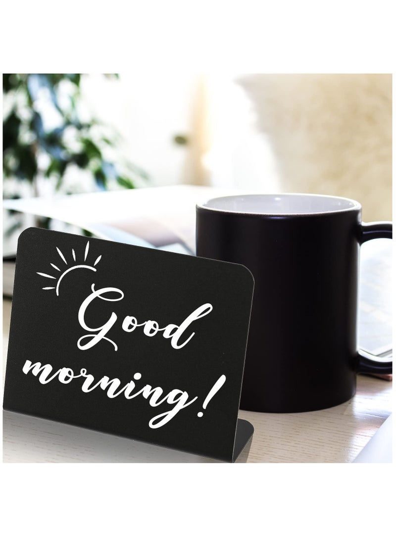 Generic Mini Chalkboard Signs Set with 3 Marker Pens and 1 Gray Cleaning Cloth - Small Erasable Rectangle Chalkboard for School, Wedding, Birthday Party, and Message Board Use.  - Image 2