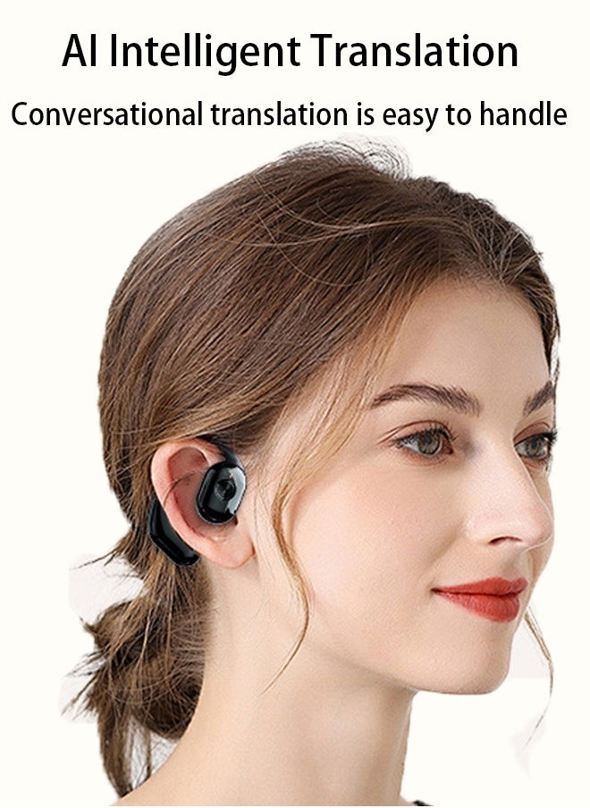 Generic - Bluetooth TWS Earphones with AI Translation and HIFI Sound Quality，Headset Display Power ，Noise Reduction Ear-Hanging Sports Bluetooth Headset  - Cool Black - Image 1