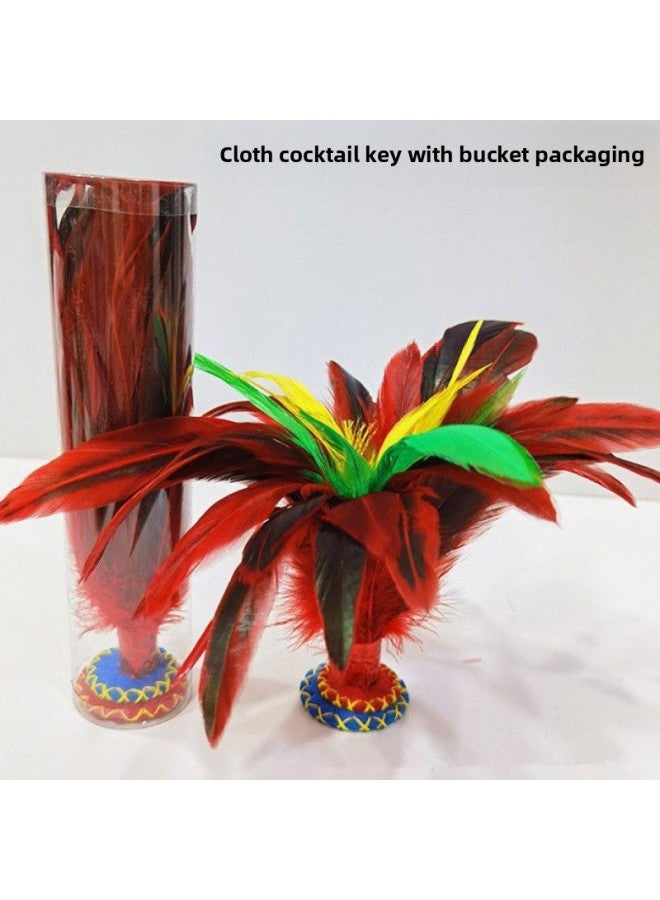 Feather Shuttlecock Traditional Old-fashioned Sewing Resistant Kick Feather Key Fitness Sports Competition Special Training Shuttlecock-Specifications:[free Sports Bracelet] Cloth Bottom Color Chicken Feather Shuttlecock (one Barrel) - Image 1