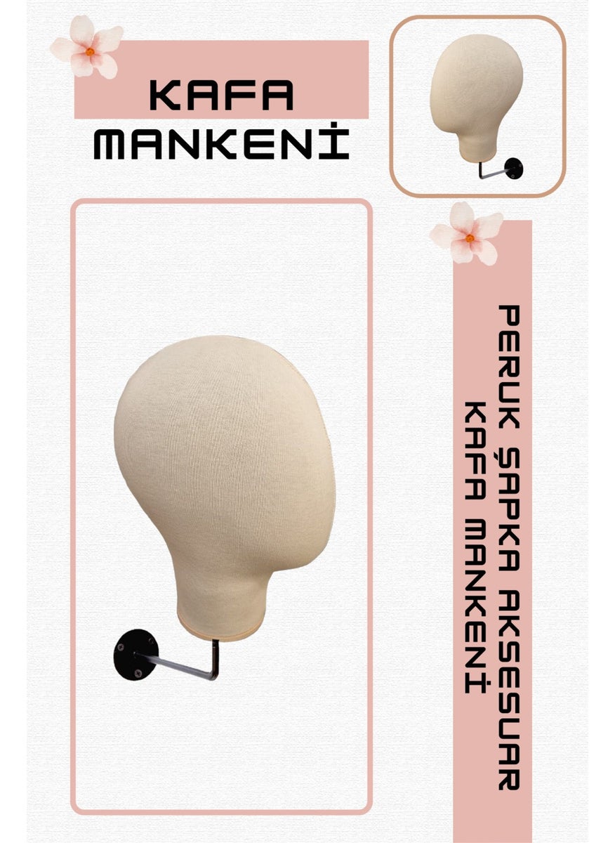 Manken İstanbul Mannequin Istanbul Wall Mounted Female Fabric Covered Head Manikin  - Image 1