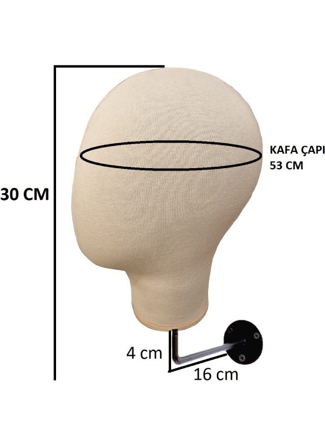 Manken İstanbul Mannequin Istanbul Wall Mounted Female Fabric Covered Head Manikin  - Image 4