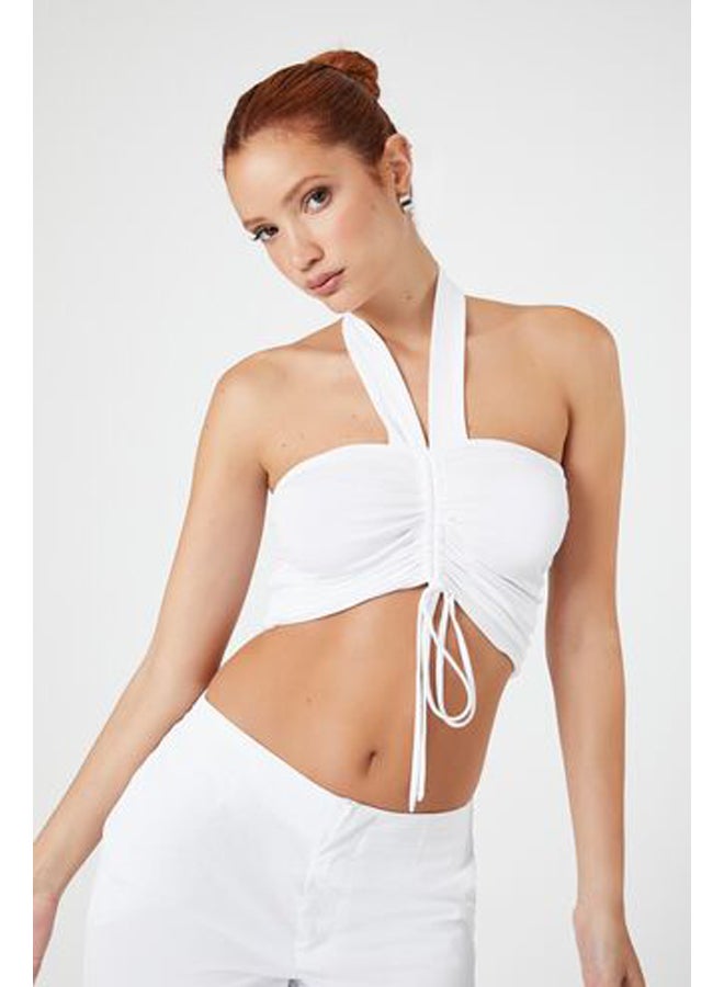 FOREVER 21 Ruched Halter Crop Top - Image 2