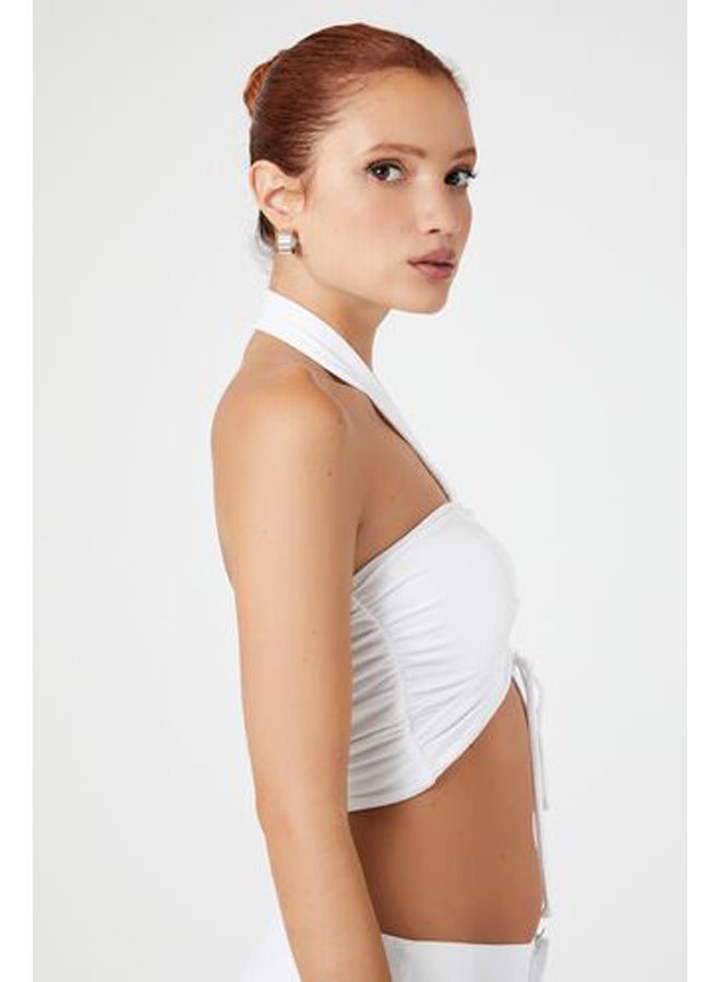 FOREVER 21 Ruched Halter Crop Top - Image 3