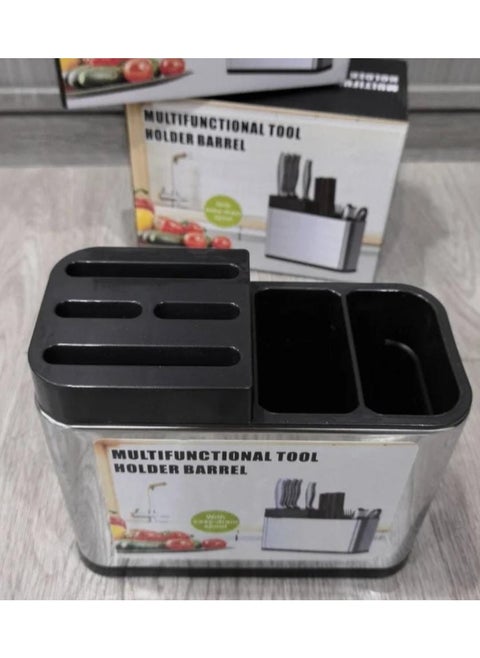 * Metal strainer 13 Spoon strainer and knife strainer 3 compartment 13 Full stainless steel body 304 non-rusting Equipped with a plastic base for draining Knife strainer 3 compartments for spoons, forks and knives