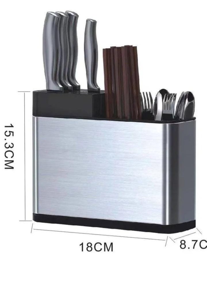 Generic - * Metal strainer 13 Spoon strainer and knife strainer 3 compartment 13 Full stainless steel body 304 non-rusting Equipped with a plastic base for draining Knife strainer 3 compartments for spoons, forks and knives - Image 1