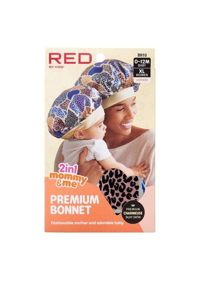 Red by Kiss 2In1 Mommy & Me Bonnet Sleeping Caps Hair Bonnet Hair Wrap (Leopard)  - Image 3
