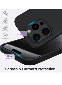 ESCASE Magnetic Silicone Case for iPhone 15 Pro 6.1-Inch, Compatible with MagSafe,Silky-Soft Touch Full-Body Protective Phone Case, Shockproof Cover with Microfiber Lining Black  - Image 5