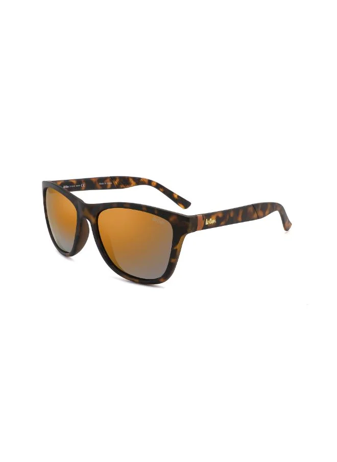 Lee Cooper Polarized Sunglasses Demi Frame Blue Revo Mirror Lens 55mm  - LC1039C02